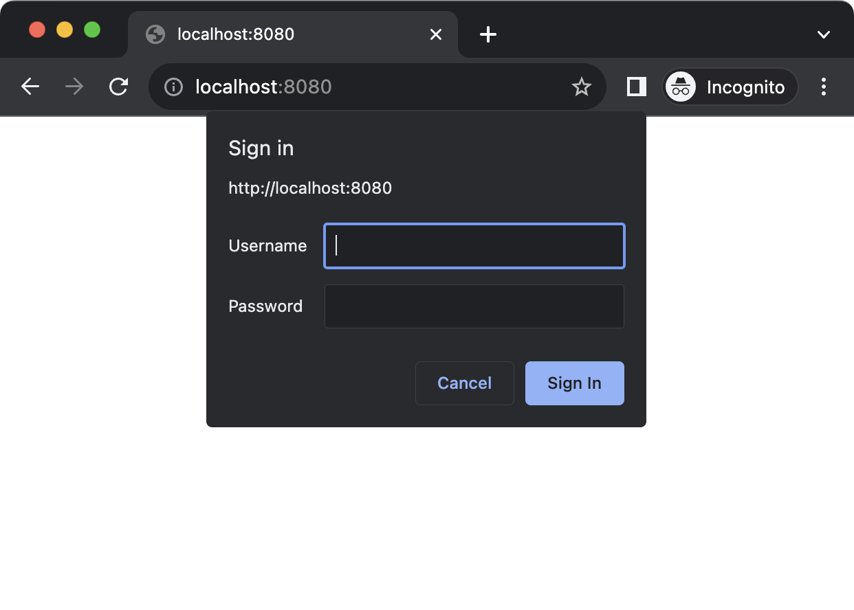 basic auth login prompt in the default browser styling