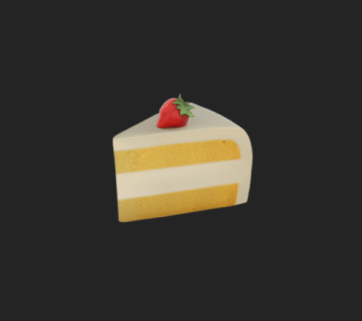 close-up of the default Apple cake emoji